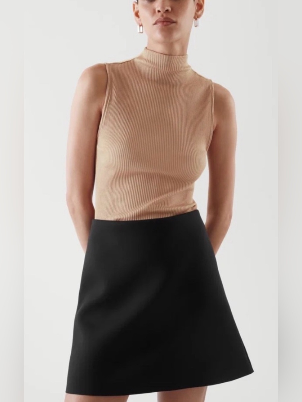 COS Black A-Line Mini Skirt